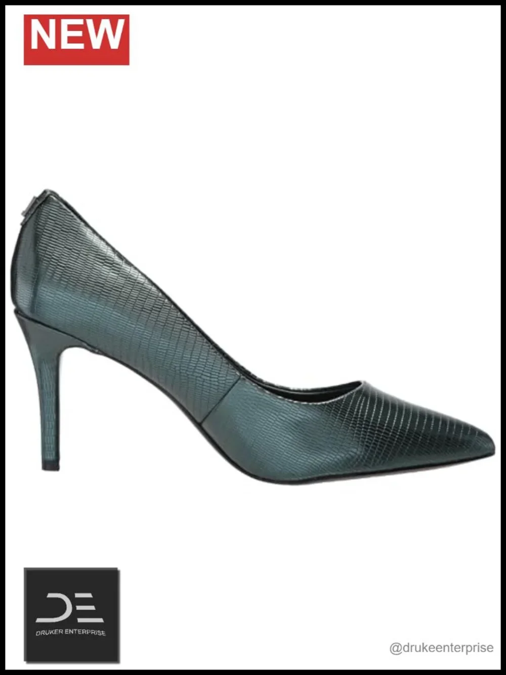 Faux Leather Snake Textured Dress Pump Low Top Pull-On